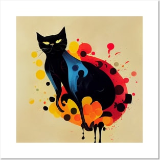 Abstract Cat Posters and Art